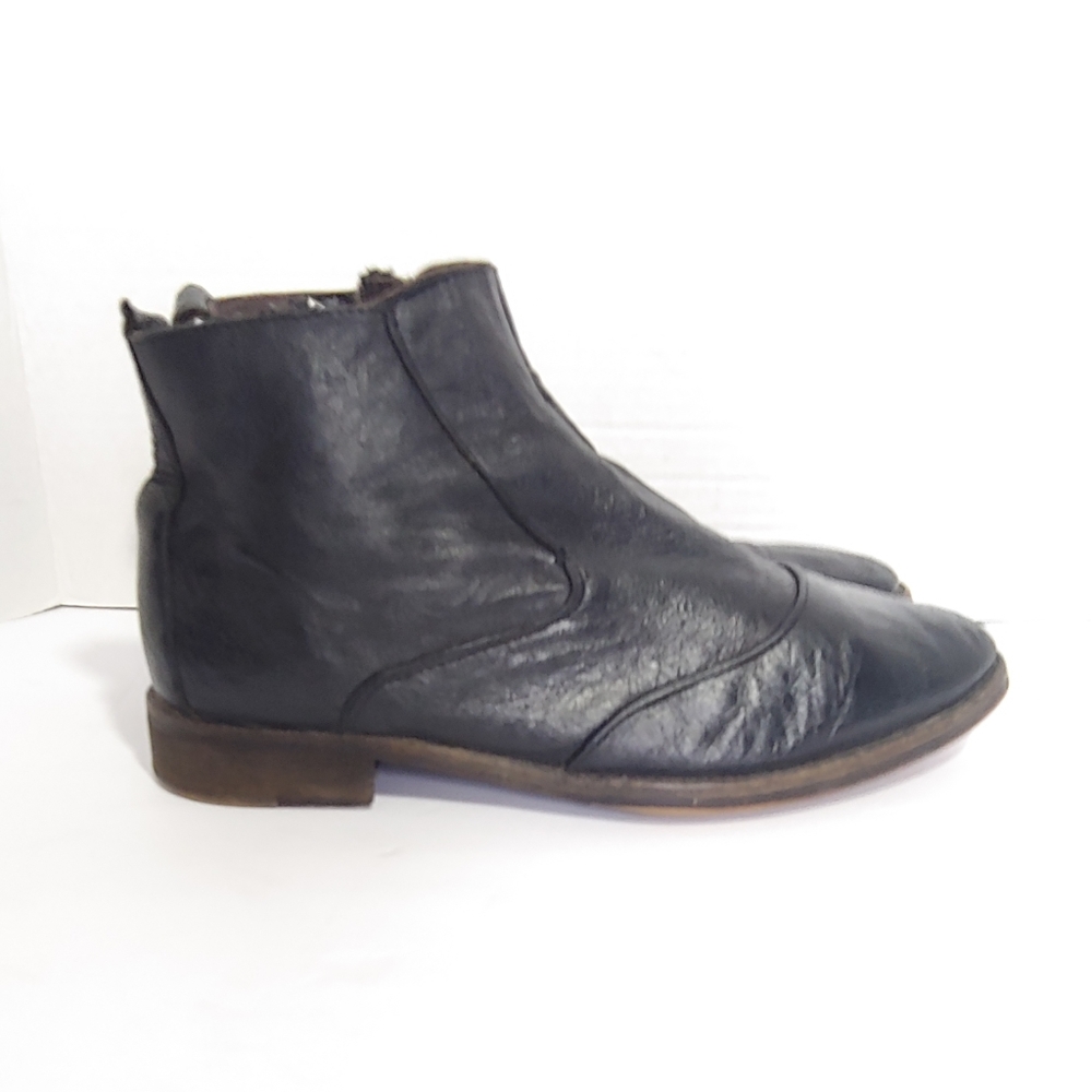 Black Leather Ankle Boots